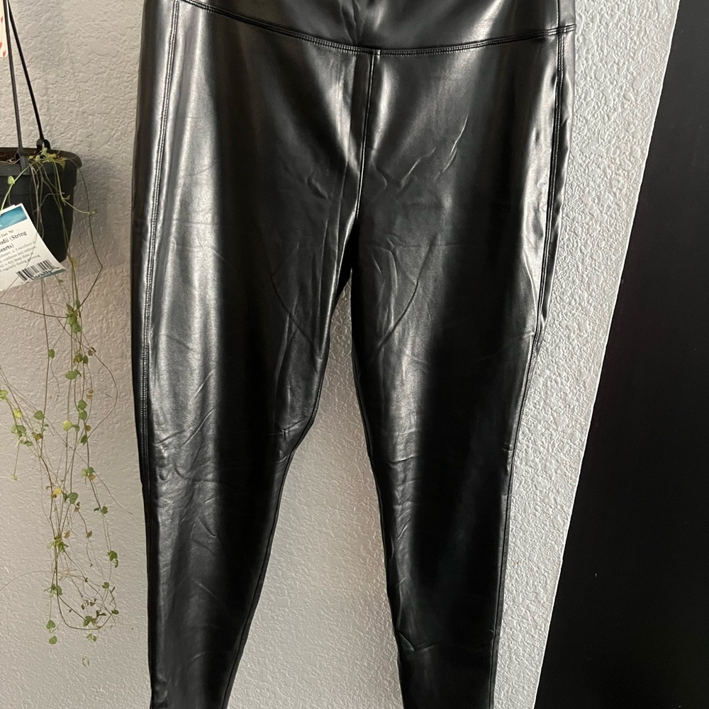 GAP Black Faux Leather Pants